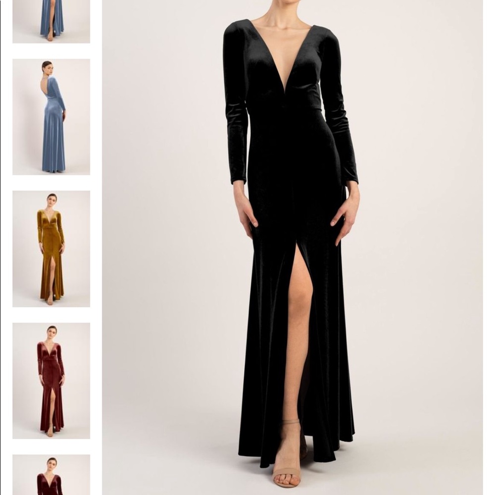 Jenny Yoo Malia Black Velvet Dress